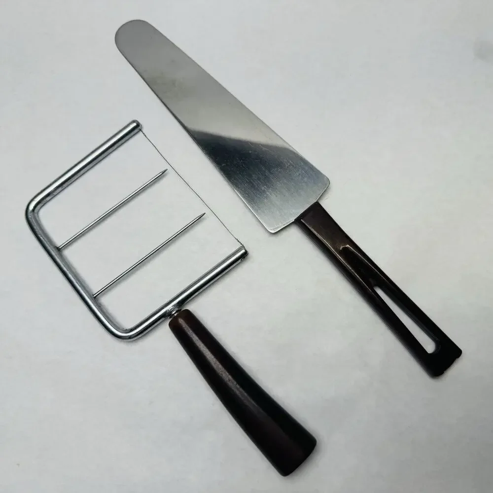 Vintage STANHOME Stainless‎ Retro Cake Pie Knife Bakelite Handle & Cheese Slicer